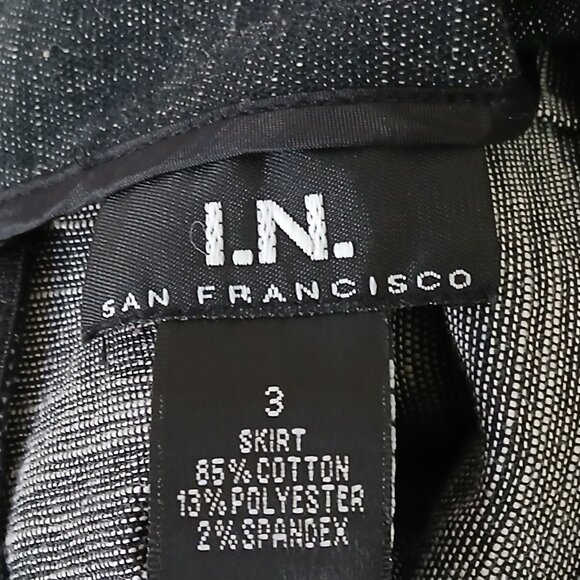 I.N. San Francisco skirt - size 3 (junior) black/white mingled fabric - Picture 3 of 5